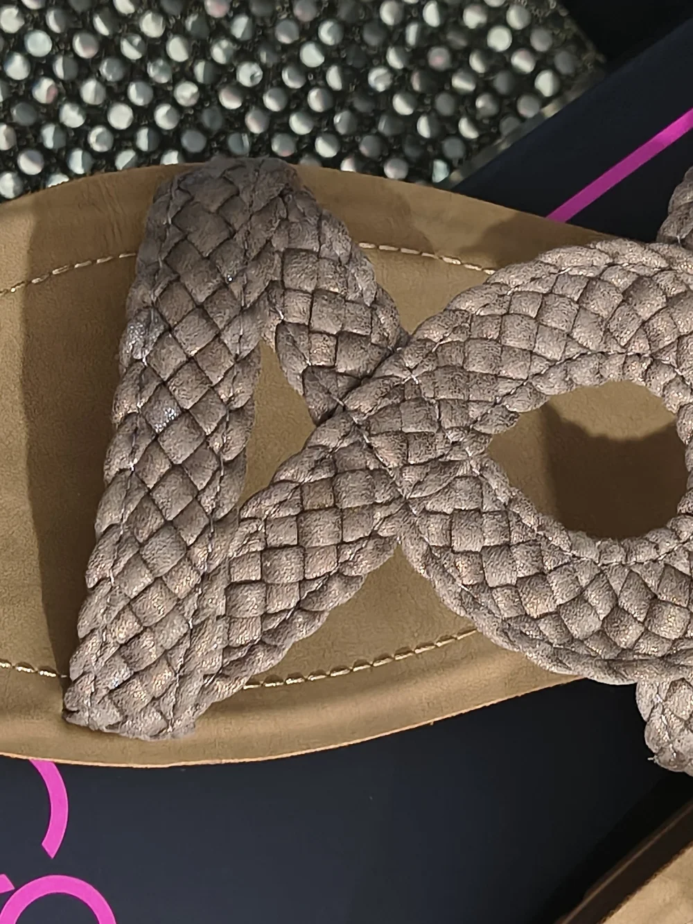 NWT Corkys Size 10 All Tangled Up Braided Bronze Slip-On Flat Sandals